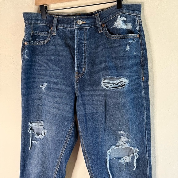 Old Navy Extra High Rise Sky High Straight Leg Jeans Button Fly Size 14 - Picture 3 of 9